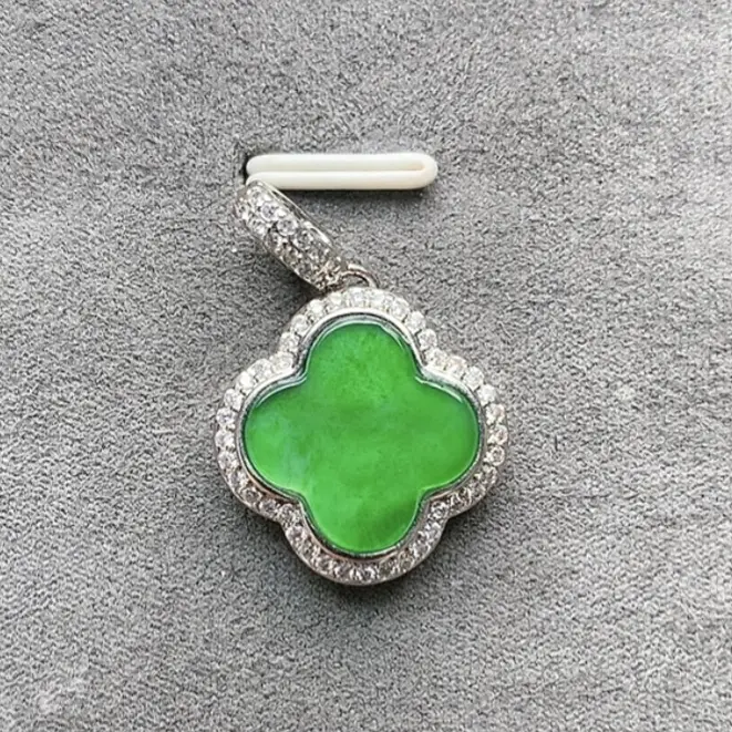 WS065天然翡翠A货四叶草经典百搭款多样性发轻奢气质绿色设计