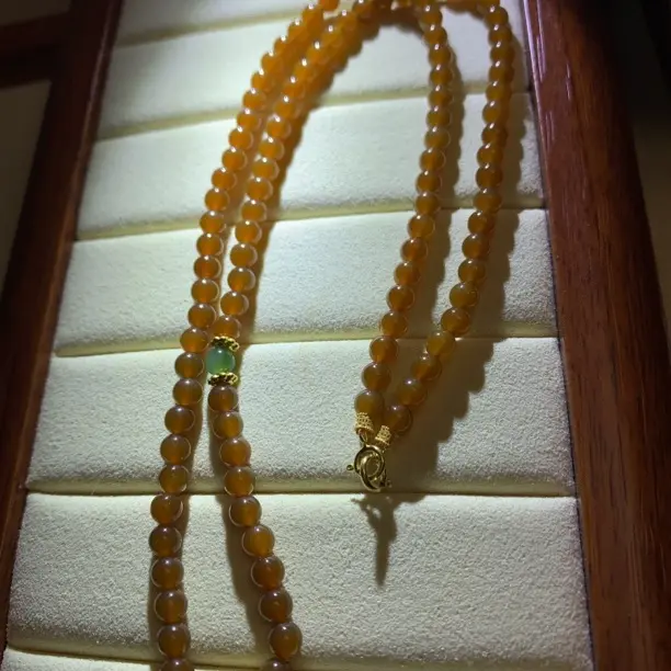 【六六和田玉】天然糖玉项链：A150