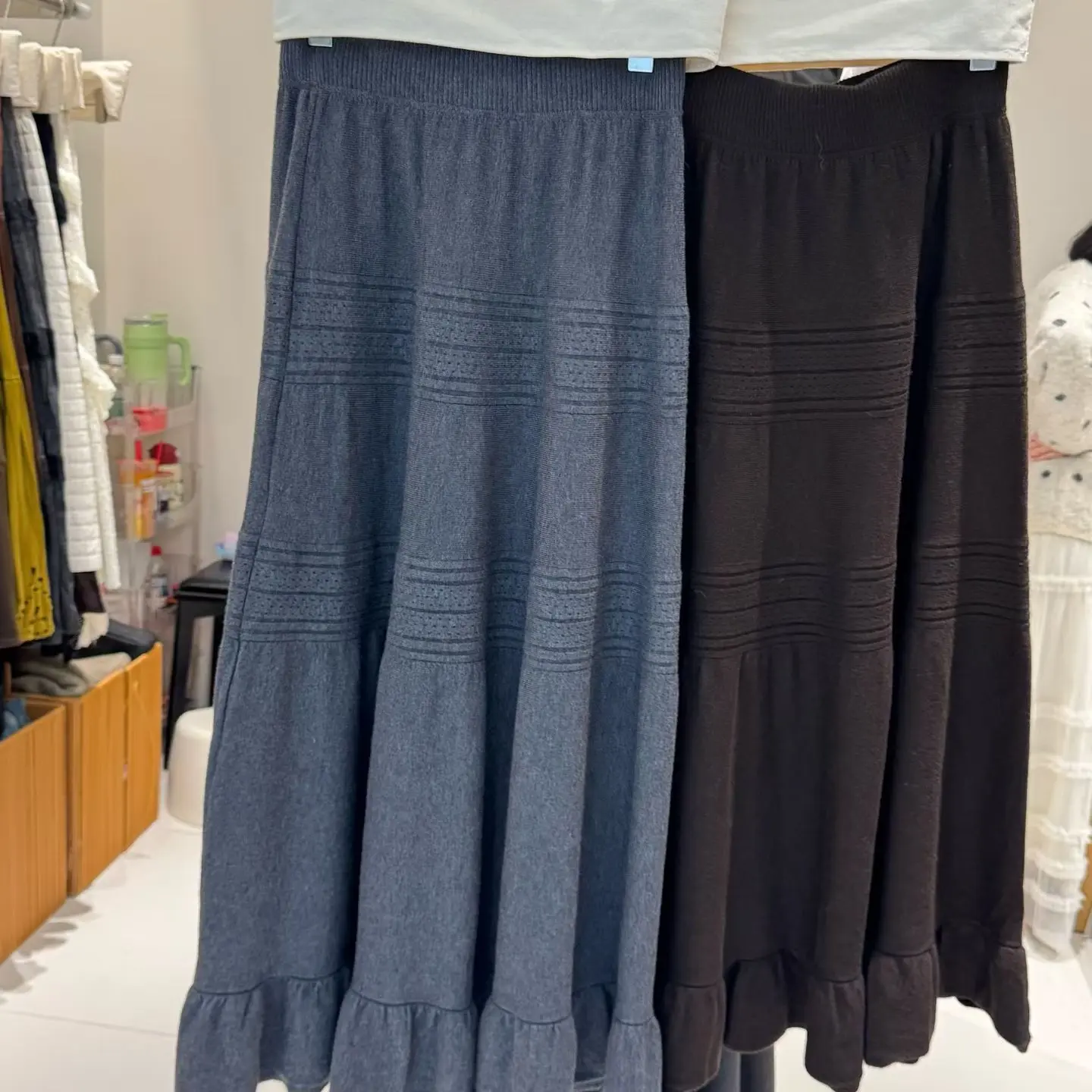 冬季针织高腰显瘦百搭A字半身裙