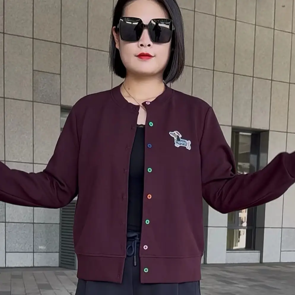 薄款开襟春秋通勤潮流运动ins短外套女长袖常规款5868