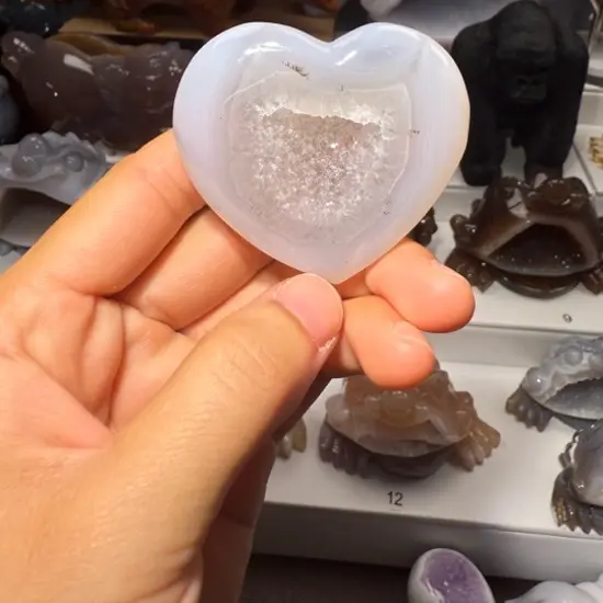 心形水晶原石家居装饰摆件