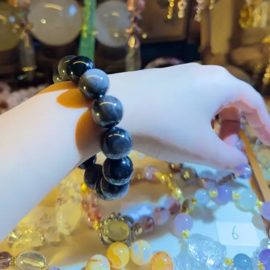 精品大mm数暗黑风手串气质款素串手工