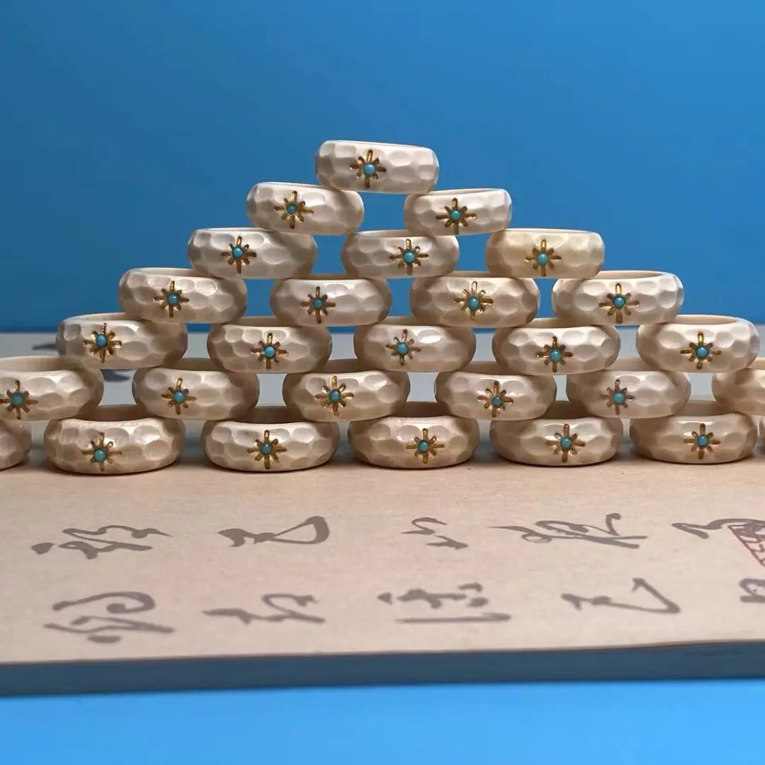 天然猛犸牙冰料跑环DlY配饰