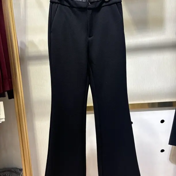 秋冬新款加绒微喇裤修身显瘦百搭休闲高级感