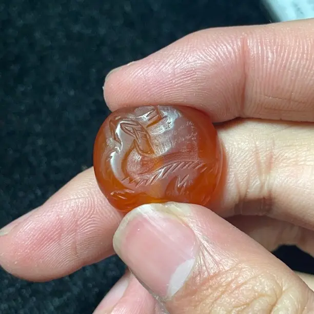 萨珊红玛瑙印珠（鹿纹） 