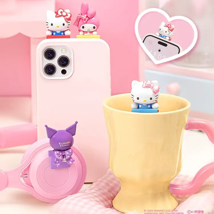 萌趣三丽鸥蝴蝶结甜心系列趴趴萌趣豆盲盒摆件