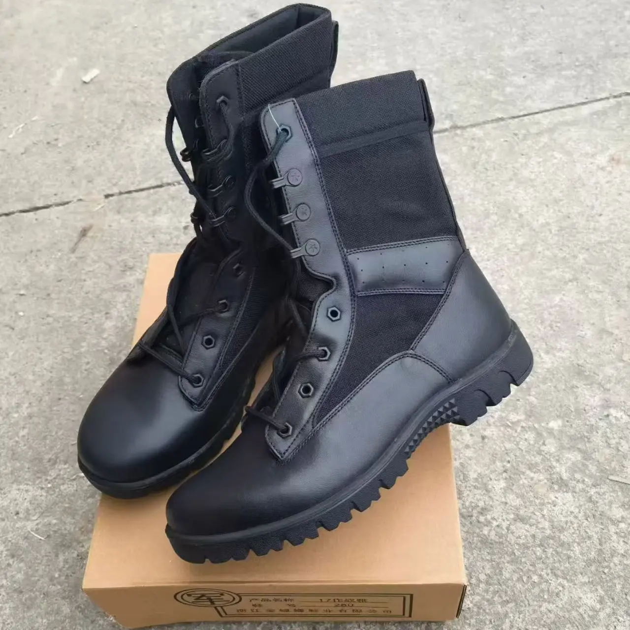 黑色新式作战训靴真皮高帮侧拉链碳板透气防滑耐磨战术户外登山靴