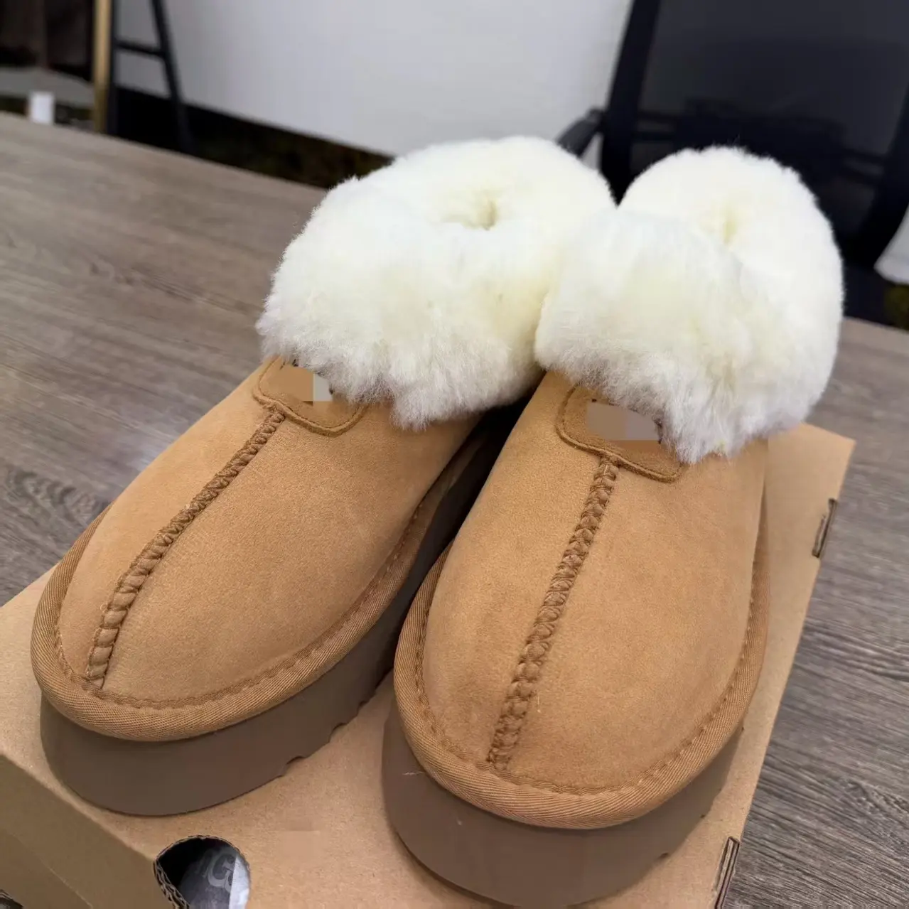 冬季厚底加绒加厚保暖皮毛一体雪地靴女款毛毛鞋