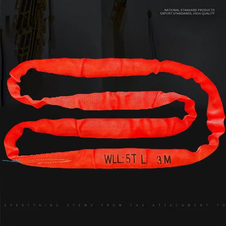 柔性双扣加厚扁平工业起重专用吊装带涤纶丝软吊带3吨5吨10吨