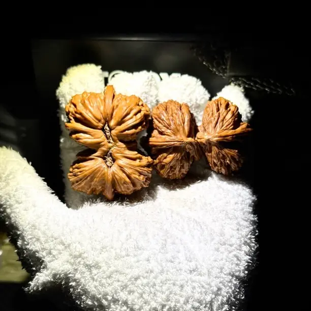 全品无修四座楼狮子头文玩核桃经典小粉皮尺寸可选