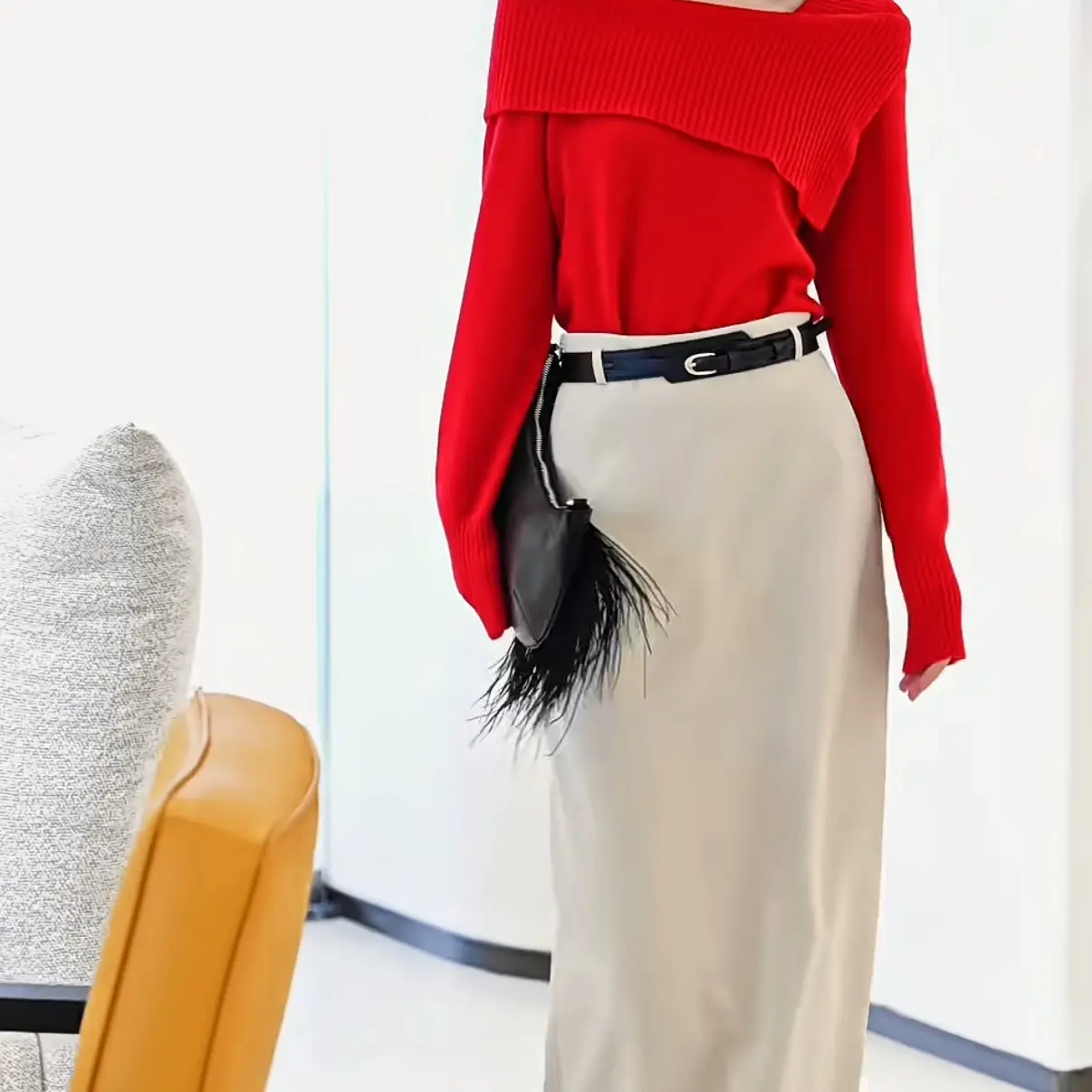 玛丝恩迪时尚造型羊毛针织衫