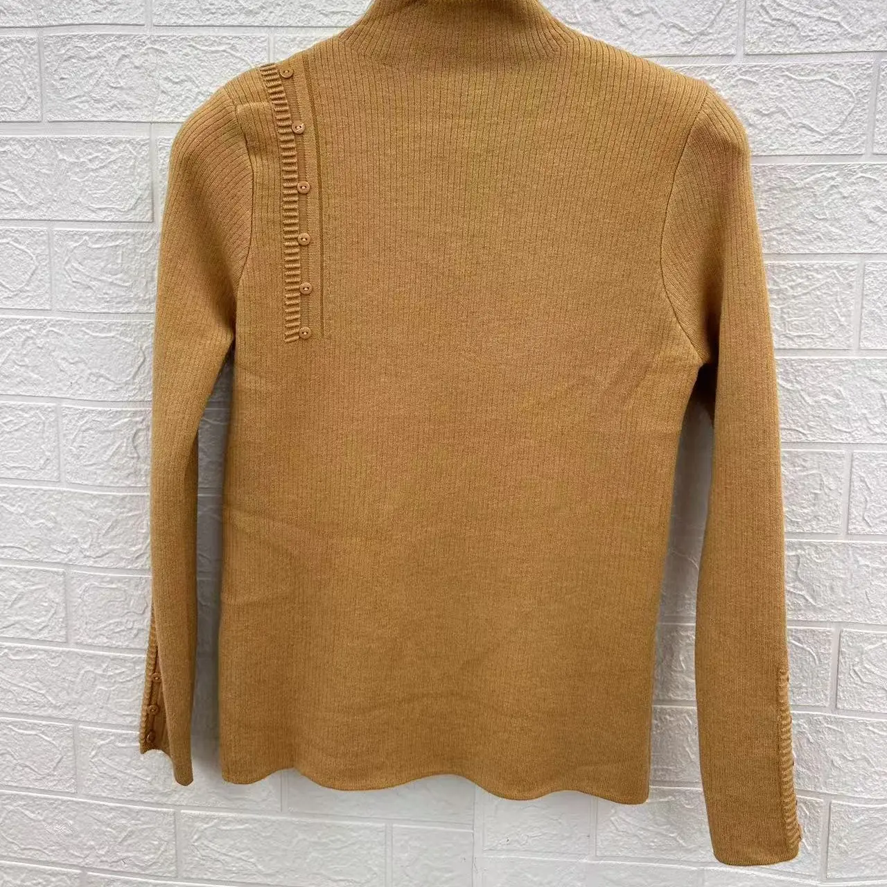 秋冬新款加厚加绒半高领长袖修身针织打底衫女洋气百搭毛衣