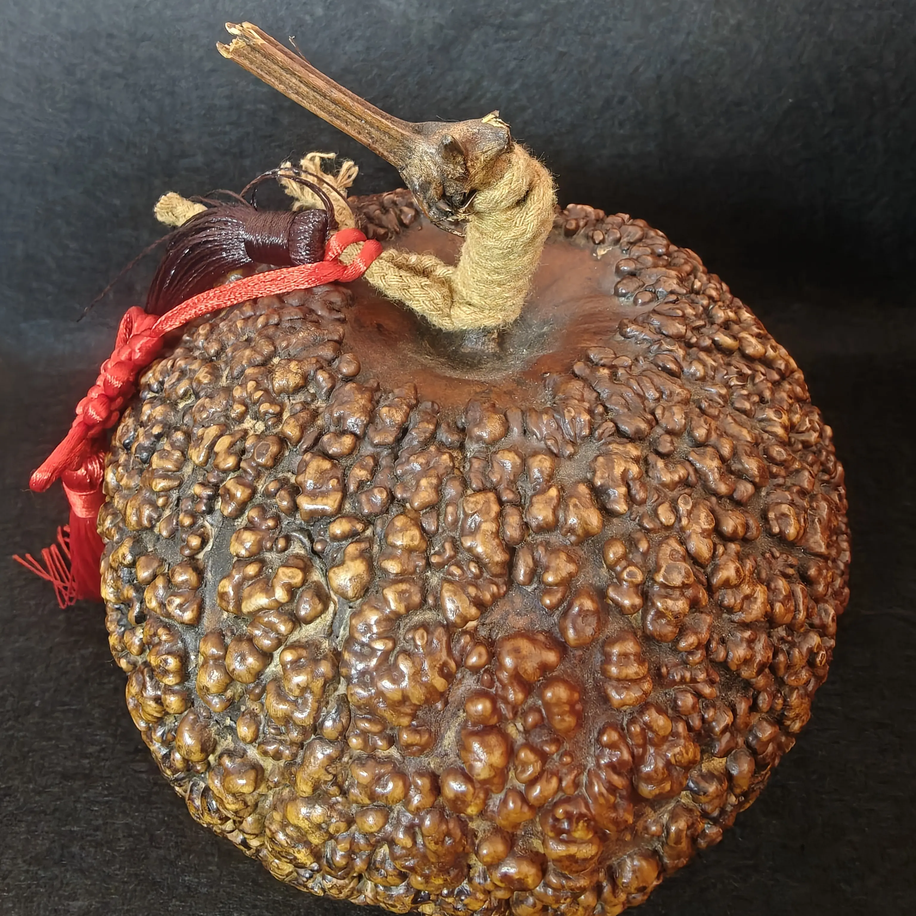 天然龙头苹果葫芦摆件，装饰麻绳，流苏适合家居玄关装饰