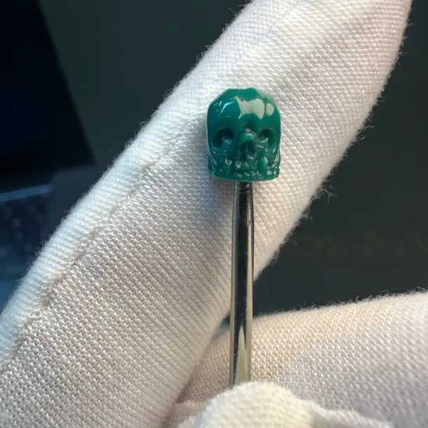 湖北原矿高瓷丫角山骷髅配珠