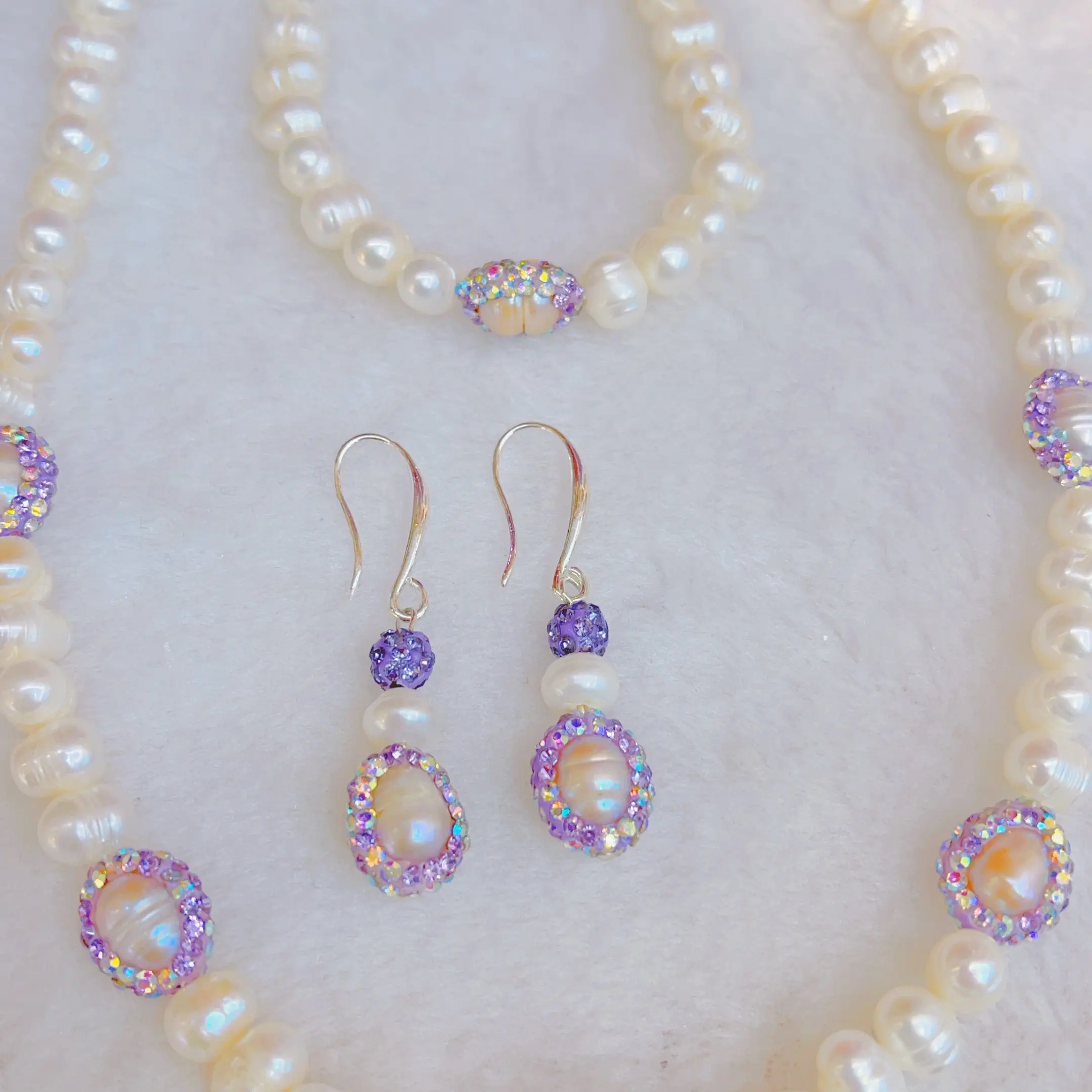 铜合金仿水晶仿珍珠耳饰 铜合金 时尚气质百搭女士首饰货号3030