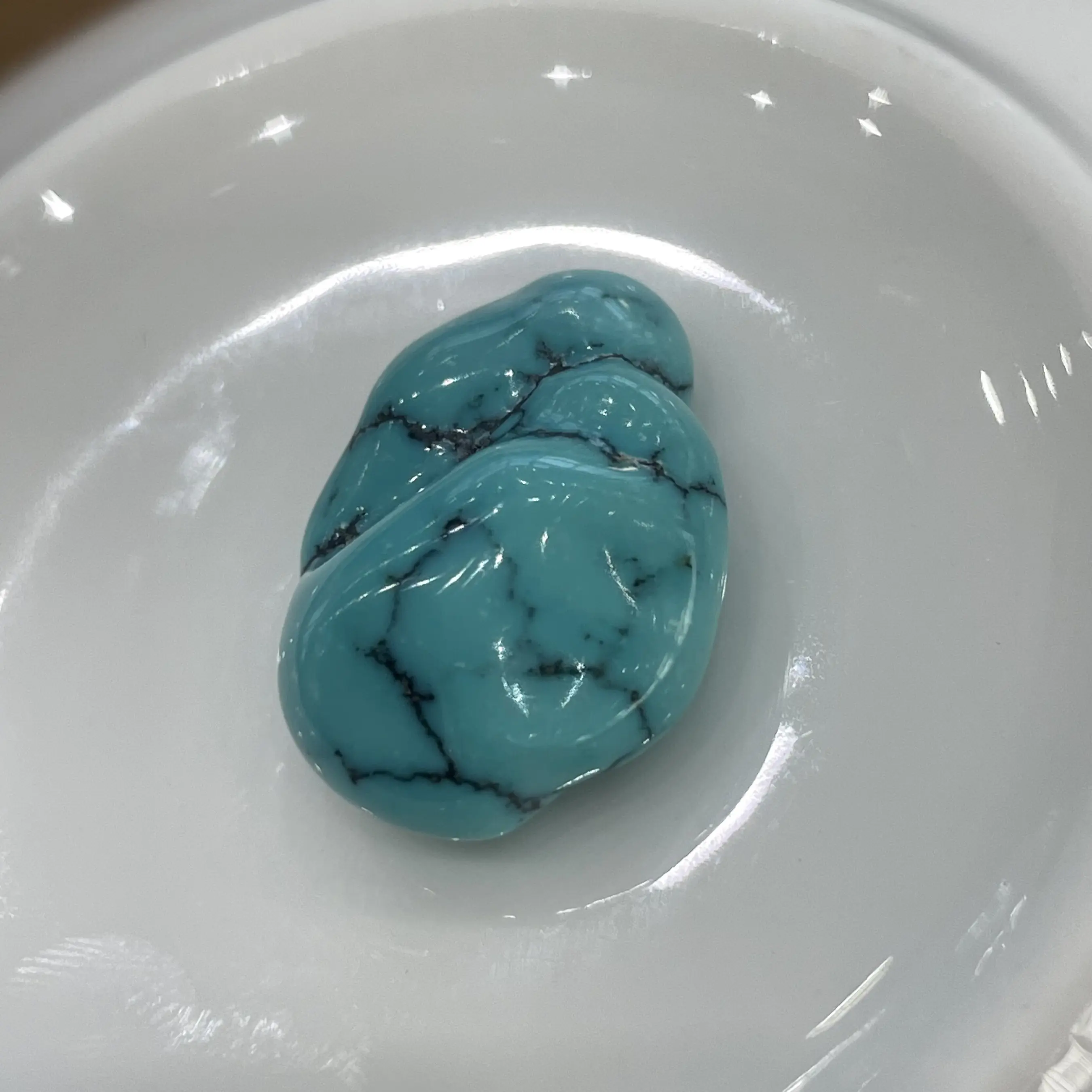 原矿绿松石高瓷高蓝玉化料配饰随行吊坠水草纹22.3*15.6*9.6mm