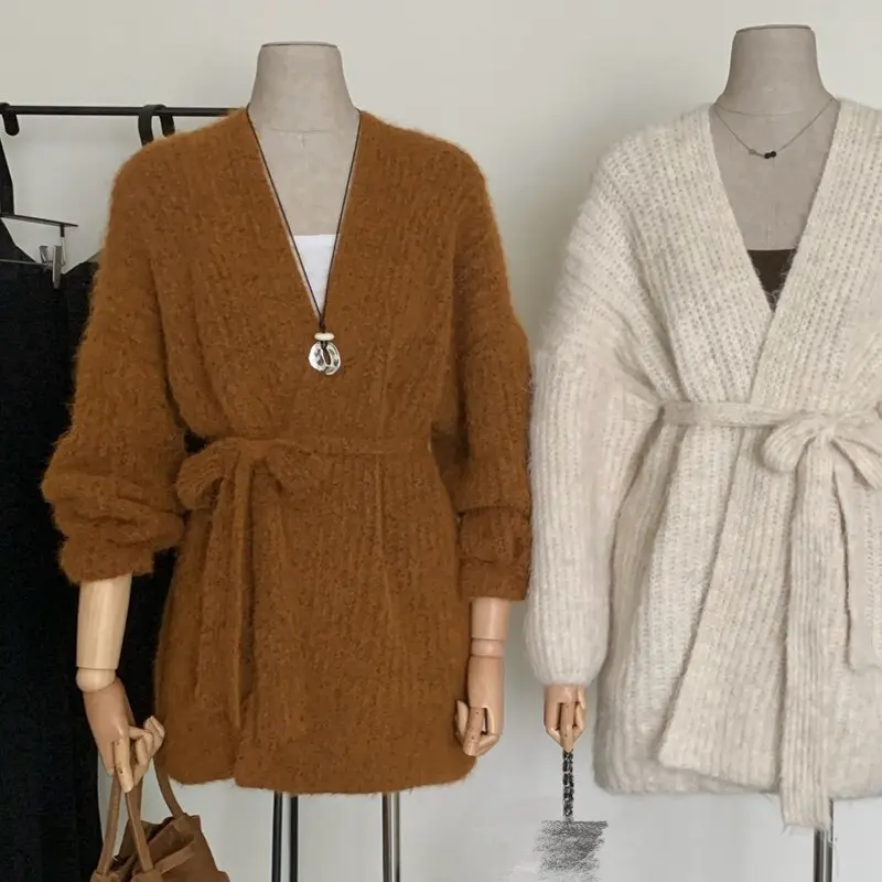 秋季春季针织冬季慵懒风毛针织衫常规款美拉德风