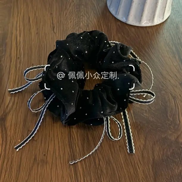 【PEI】黑色主义/甜美风法式欧美风发圈百搭头饰黑色发绳日韩