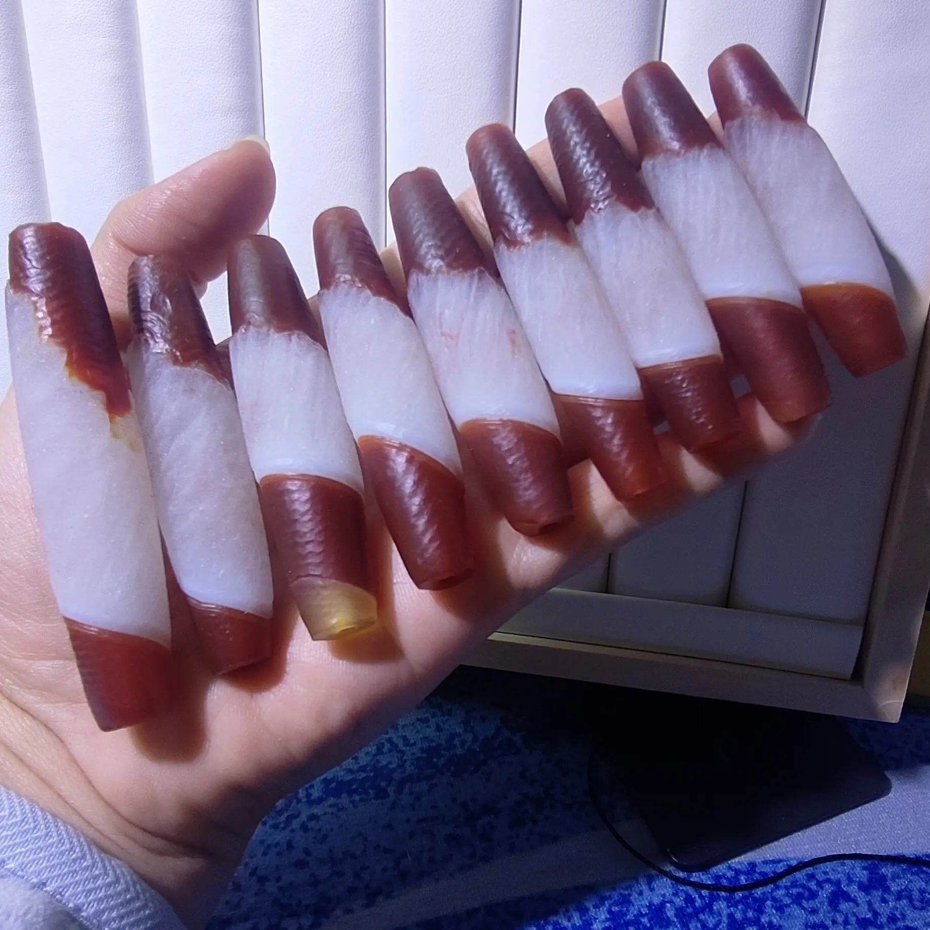 随机发货1颗缠丝玛瑙桶珠冰花玛瑙千层雪红冰糖同料