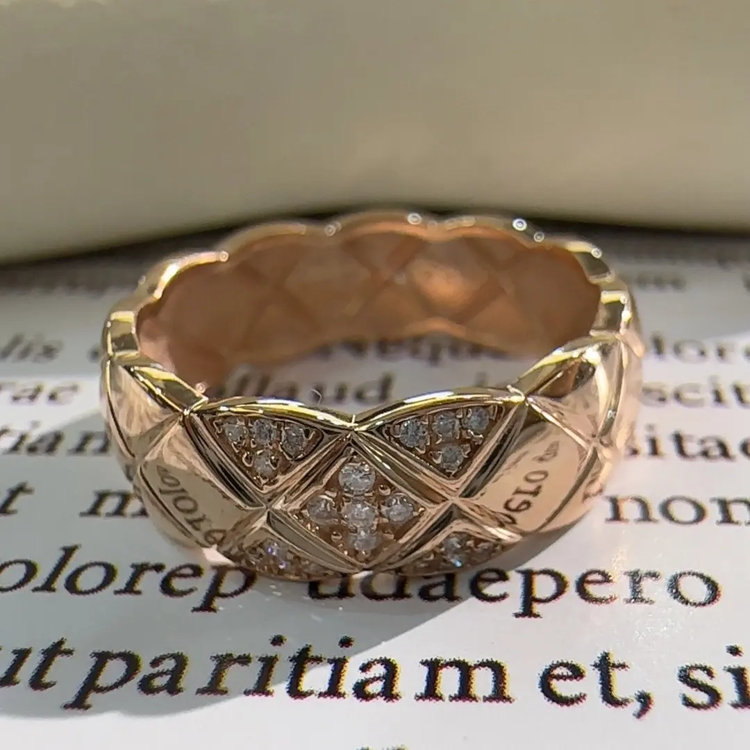 正品18K金钻石香香戒指