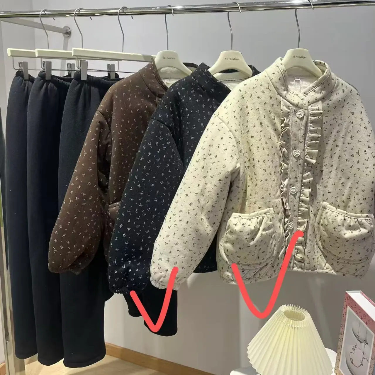 冬季新款四层夹棉加绒加厚碎花可外穿保暖女士家居服套装睡衣