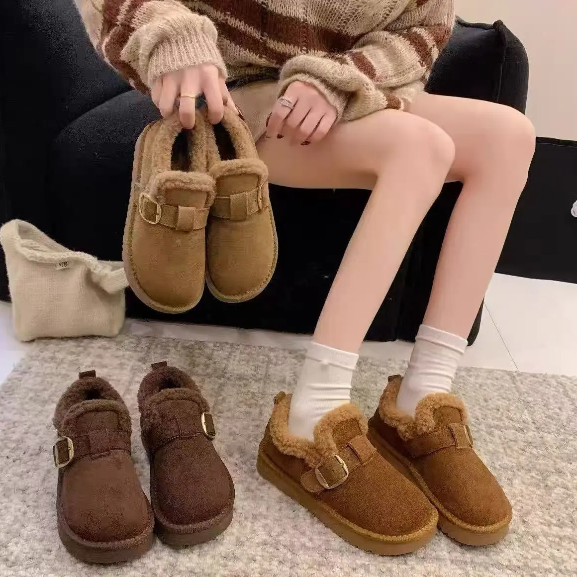 时尚加绒加厚保暖冬季新款百搭雪地靴