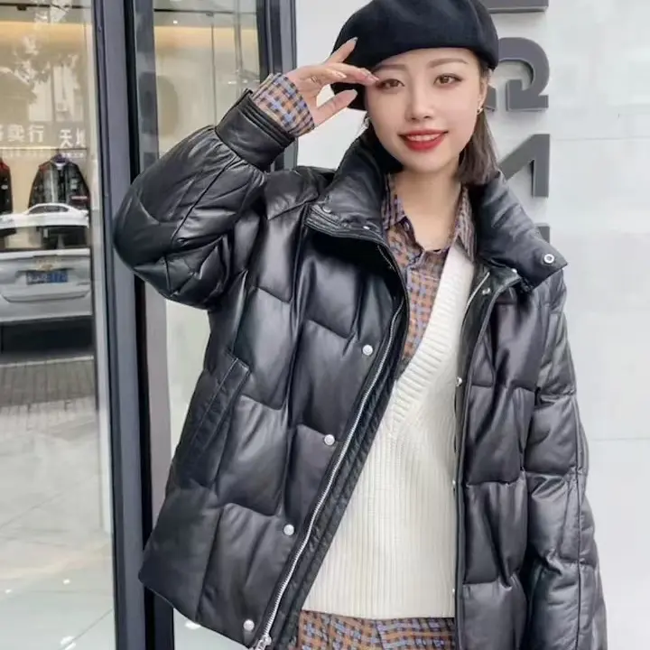 领姿  拉链款皮羽绒