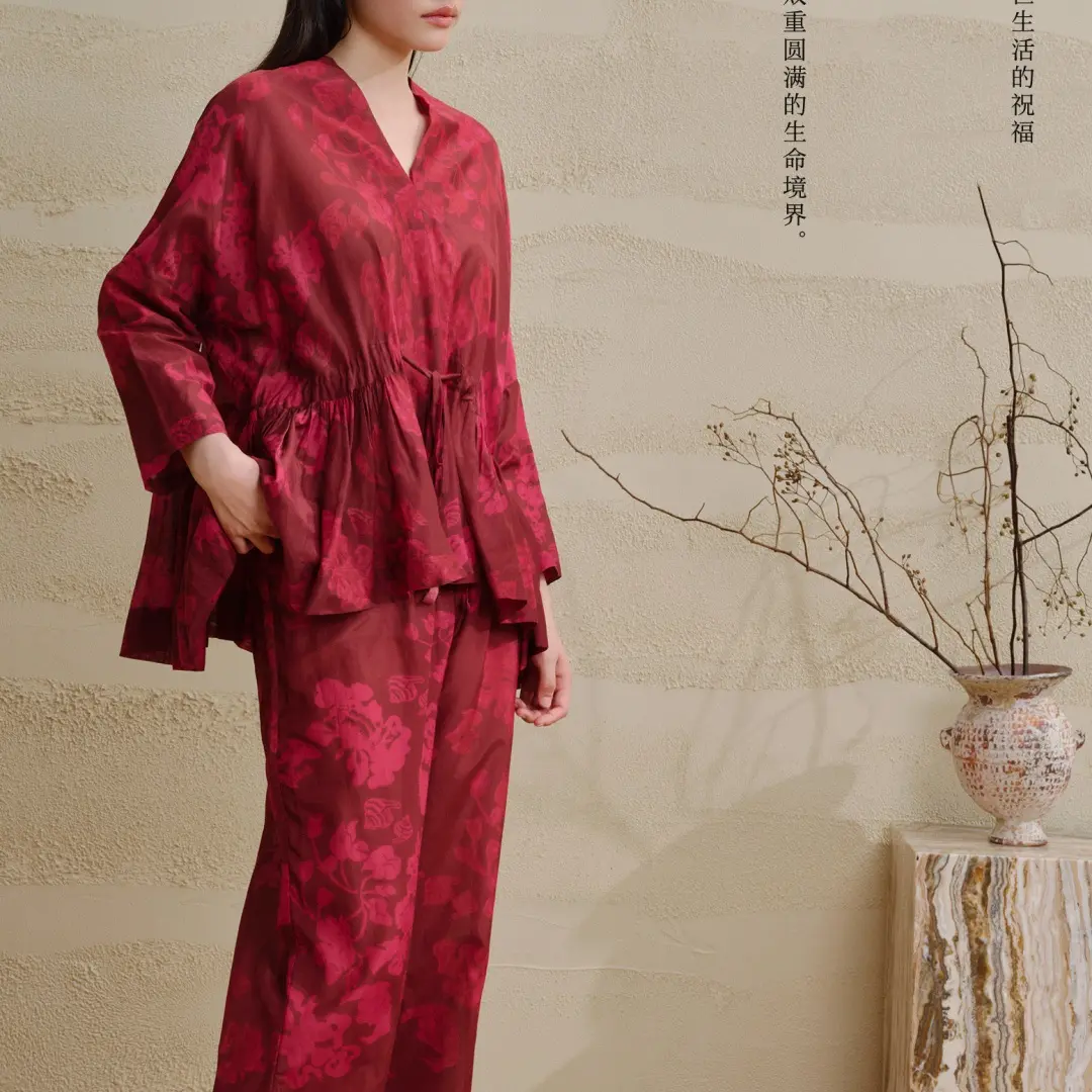 宽画新年【八宝系列】新中式桑蚕丝提花显瘦垂感大气，高级感可外穿