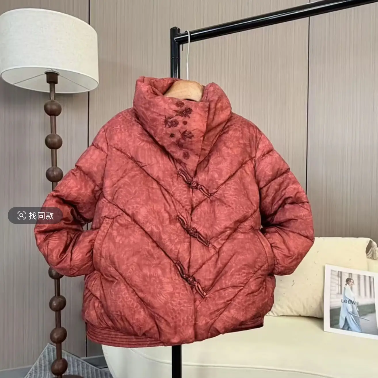 新中式立领加厚百褶妈妈羽绒服冬装新款保暖外套