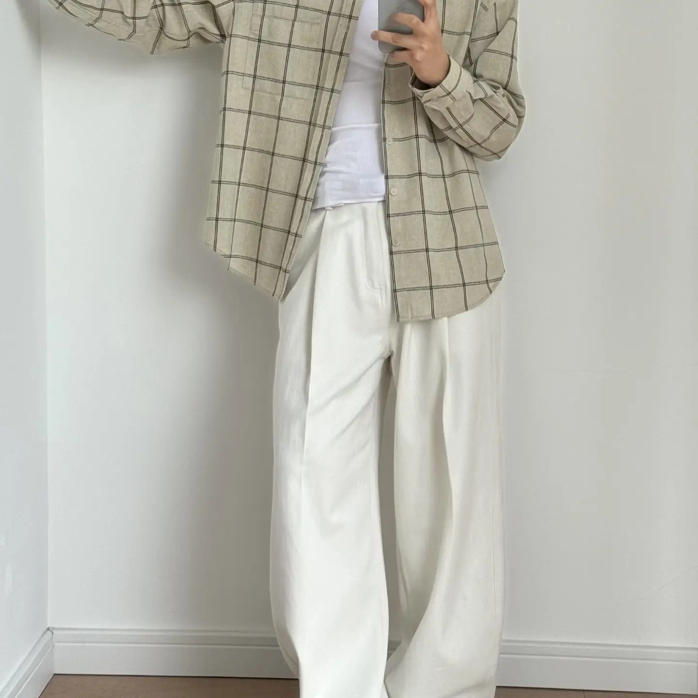 夏季男女宽松破洞潮翻领格子长袖衬衫休闲外套