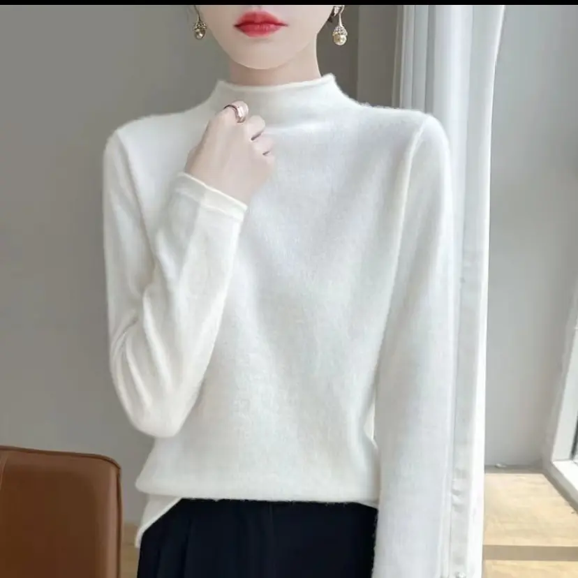 新款羊绒纯色打底