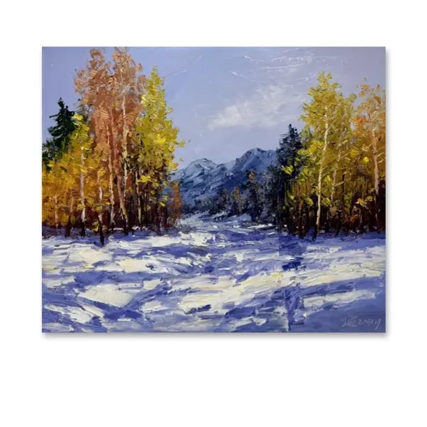 原创手绘布面油画《雪景初冬》50/60CM适合装饰家居餐厅书房客厅
