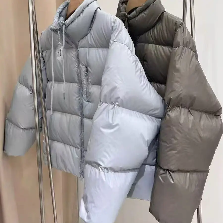 25新款韩系冬季领部抽绳羽绒服