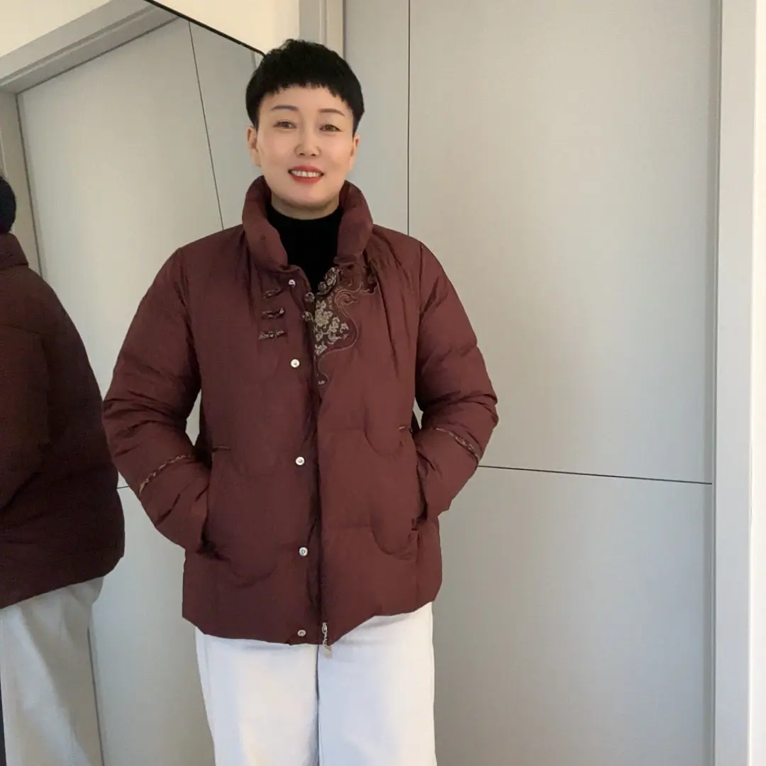 9522风衣中老年妈妈加厚保暖外套女老太太新款