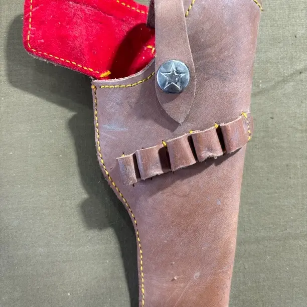 老式牛皮枪套54式快拔战术保护套穿腰带军迷影视拍摄道具