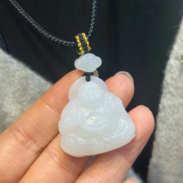 和田玉弥勒佛吊坠女款