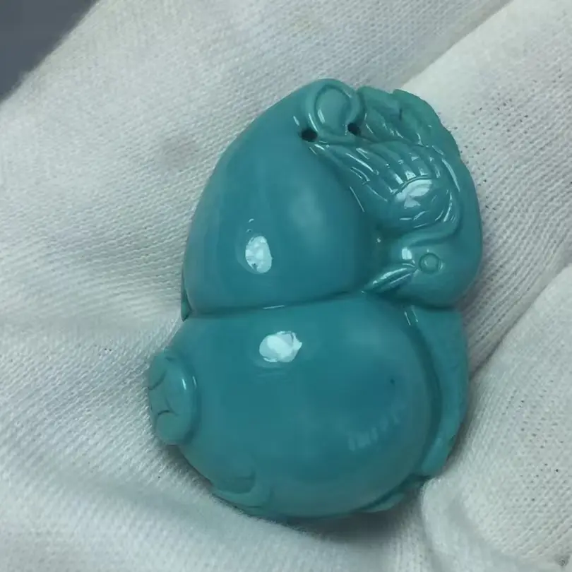 原矿绿松石葫芦挂件