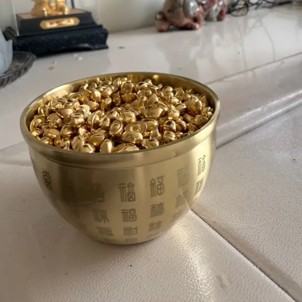 【甜美潮玩】铜合金百福缸聚宝盆工艺品摆件（不含元宝）