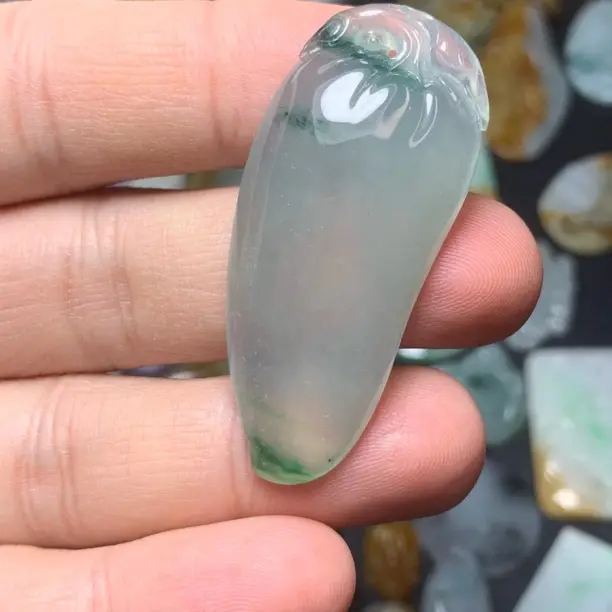 高冰飘花福瓜挂件天然翡翠A货现货