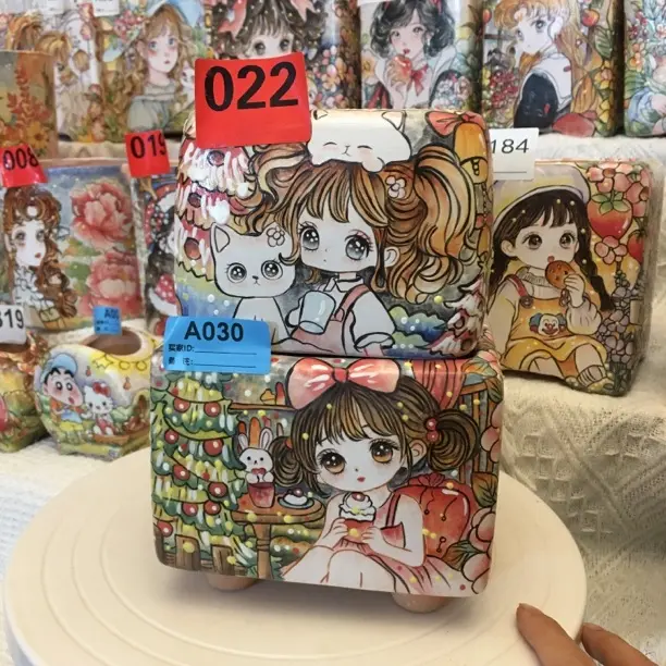 手工手绘雕刻透气釉烧粗陶多肉花盆创意复古适合室内盆栽