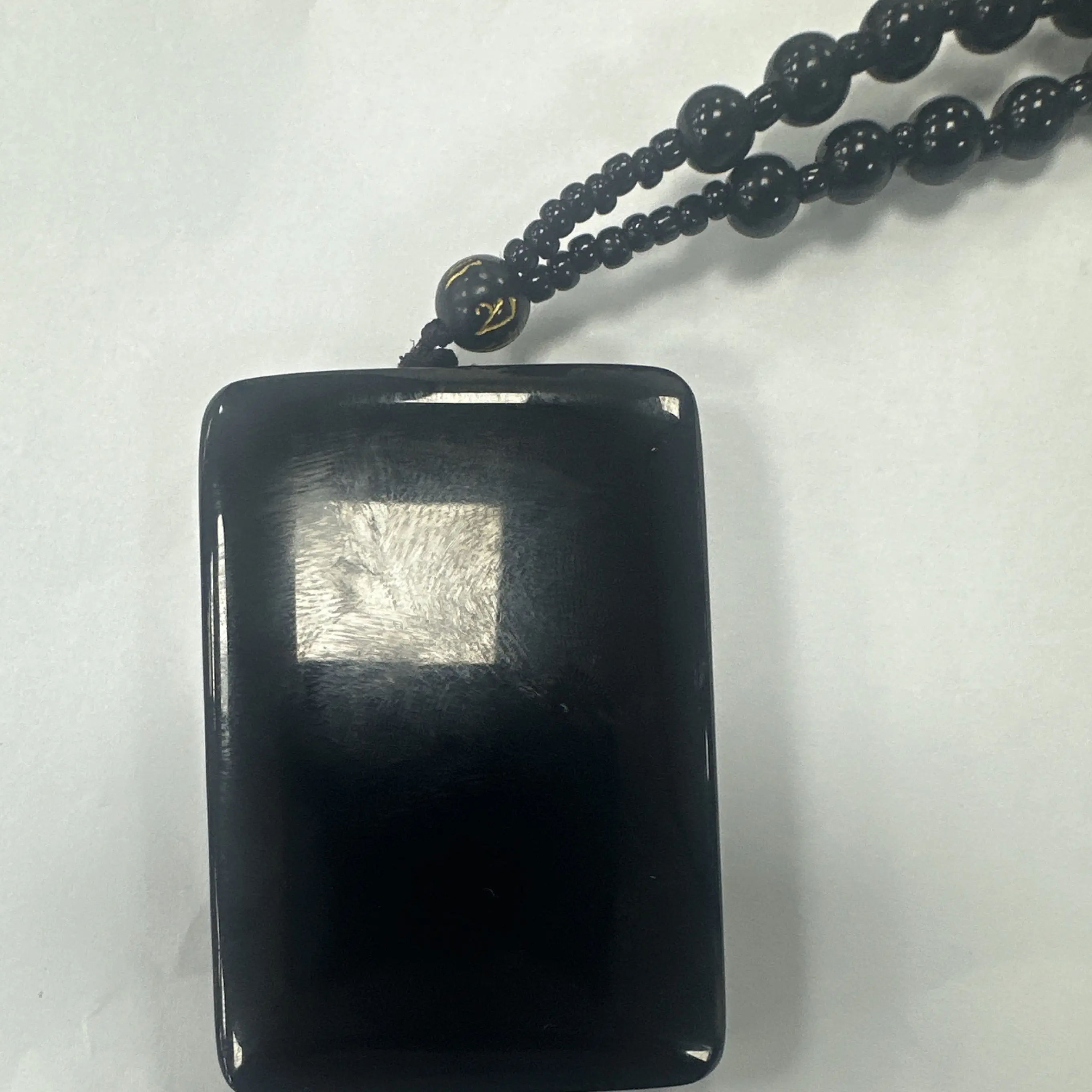 和田玉 墨玉 无事牌吊坠 大气 精致 百搭3*5