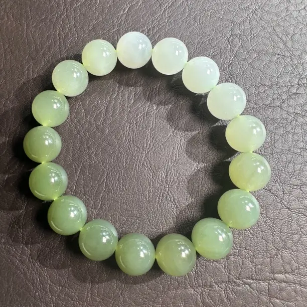 和田玉渐变圆珠单圈手串时尚百搭气质款