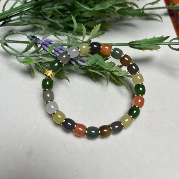 合金琉璃手链 多宝直切珠手串时尚百搭男女款