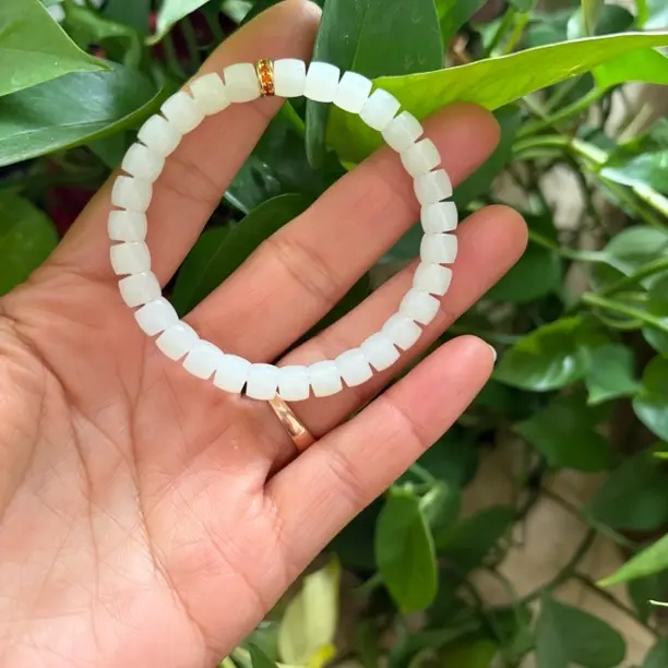 和田玉羊脂白玉7mm直切手串
