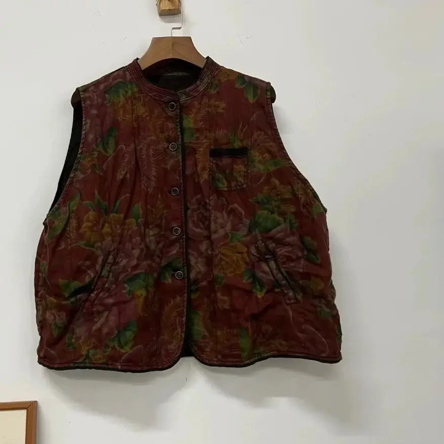 荼原创手工设计亚麻加厚背心马甲复古文艺百搭