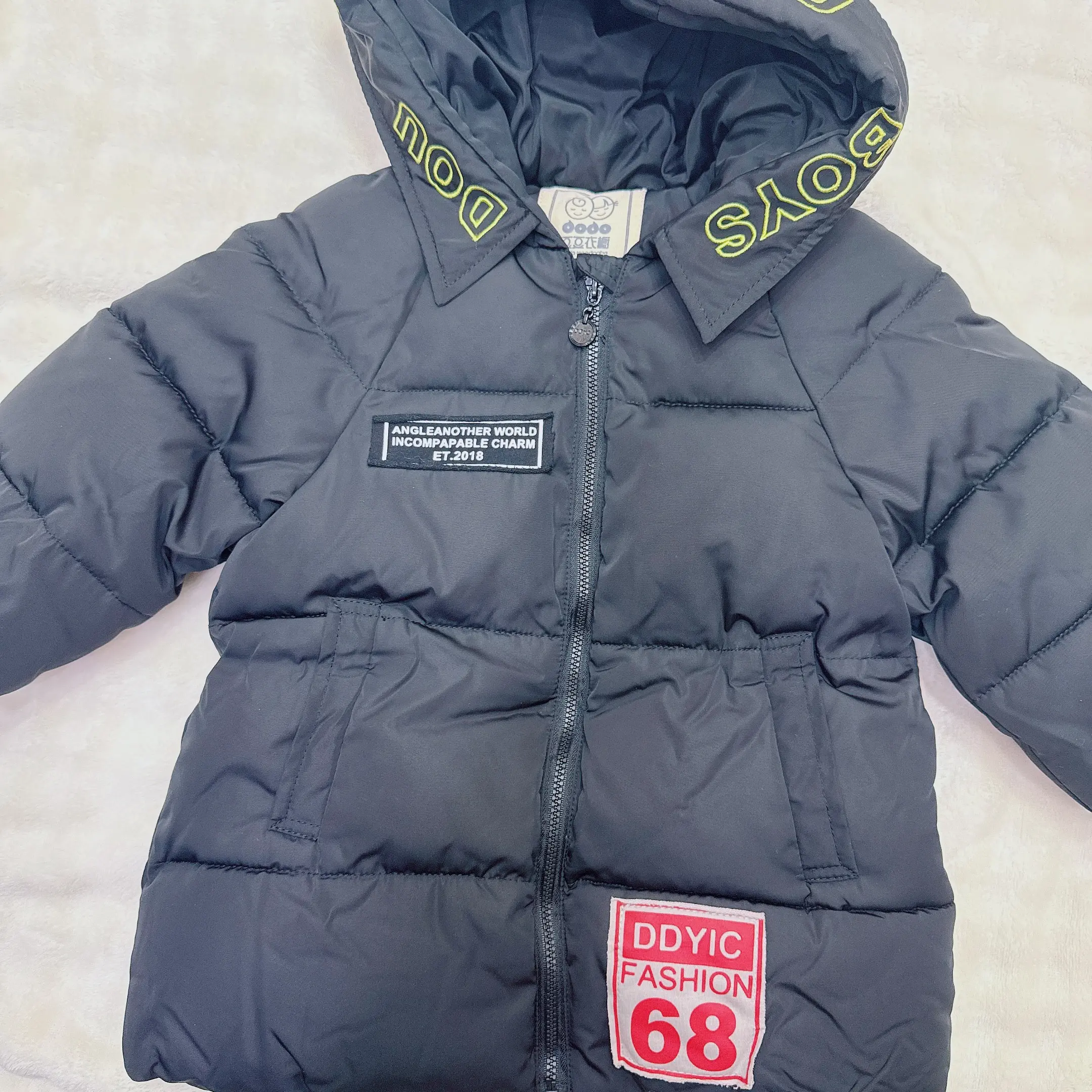 保暖连帽男女童宝宝冬季外套洋气防风