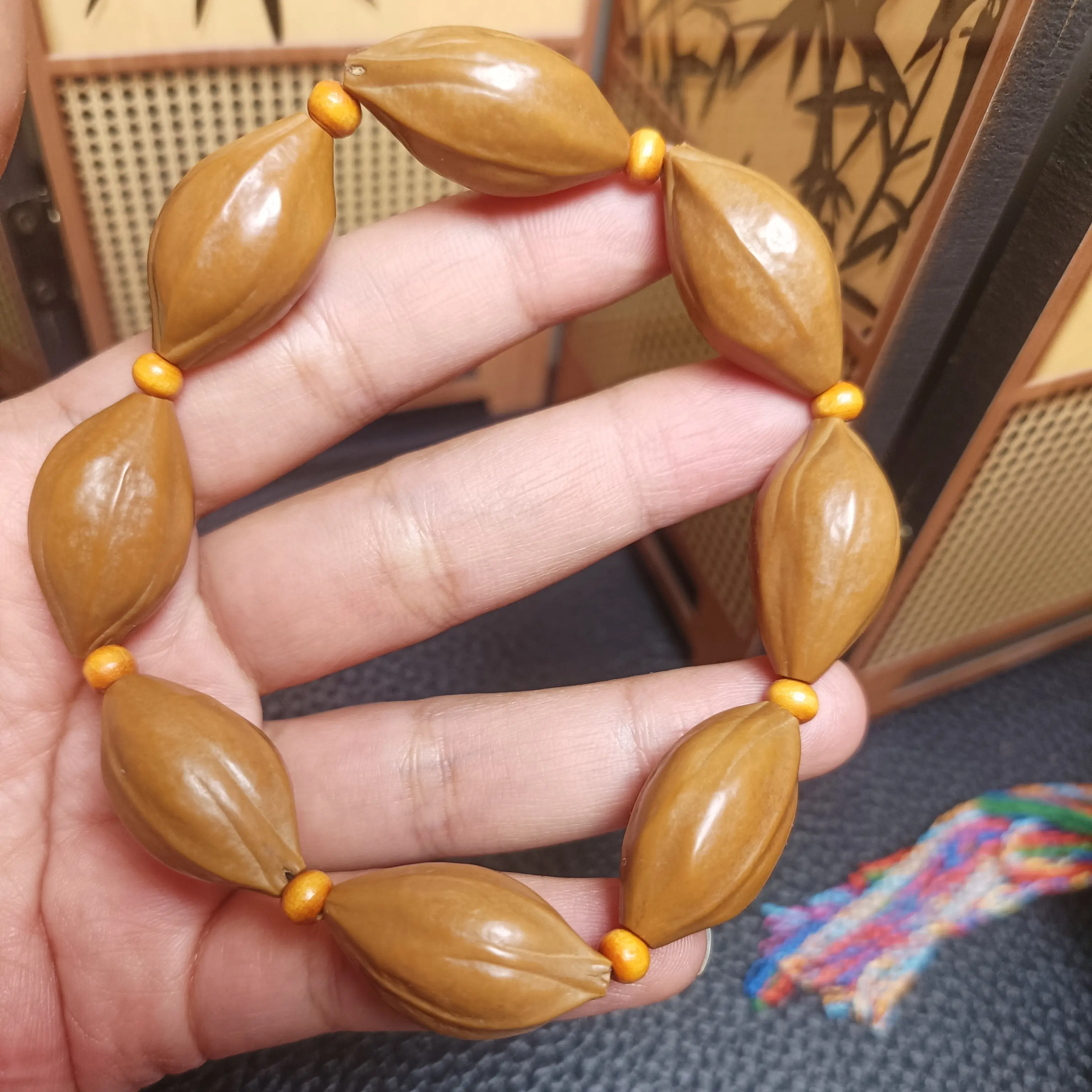 梅林铁核红油核多年老料橄榄核素串八大财神