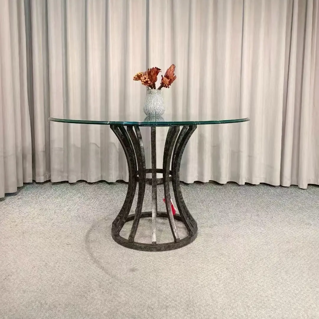 1574-818S/DTT-DIA47B玻璃餐桌（直径1372,高753MM）