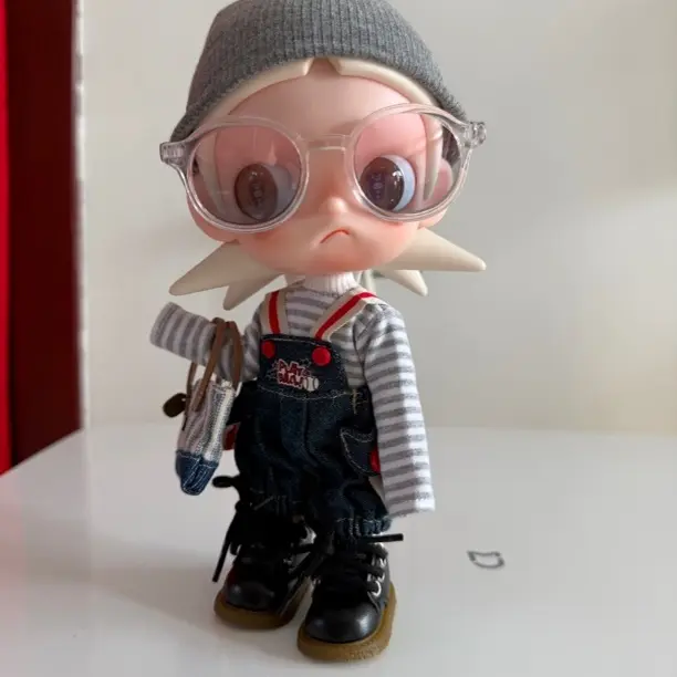 可爱可动人偶复古格纹文艺套装娃衣适合换装