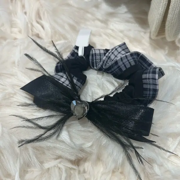 韩系慵懒赫本风蝴蝶结发圈时尚百搭扎头发绳头饰